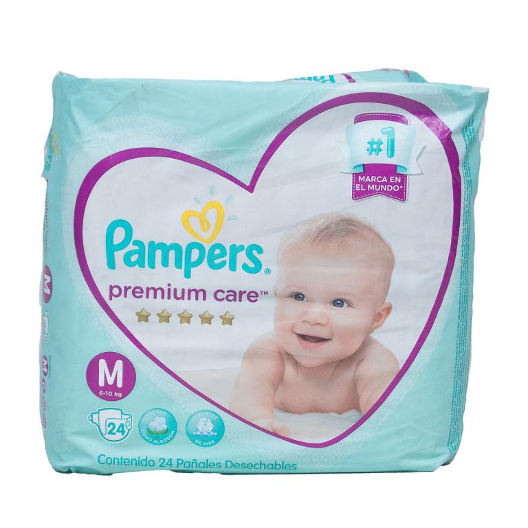 Pañal Pampers premium care talla M, 24 unidades
