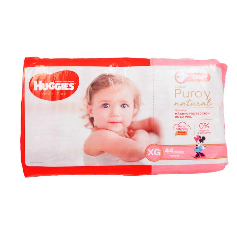 Pañal Huggies XG Puro y Natural - Ellas - 44 unidades