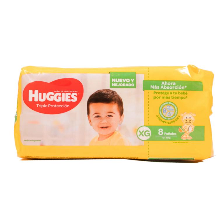Pañal Huggies Triple Proteccion XG, 8 unidades
