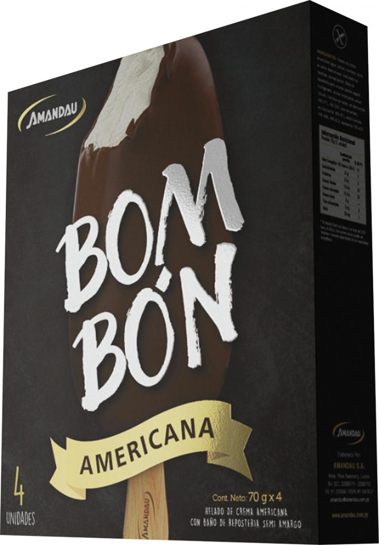 Pack de Helados Amandau Bom Bom americana, 4 unidades