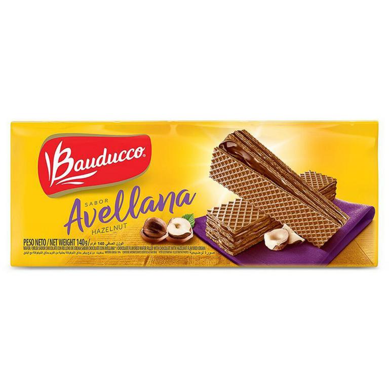 Waffer Real Waffer Bauducco chocolate y avellana, 140 gr