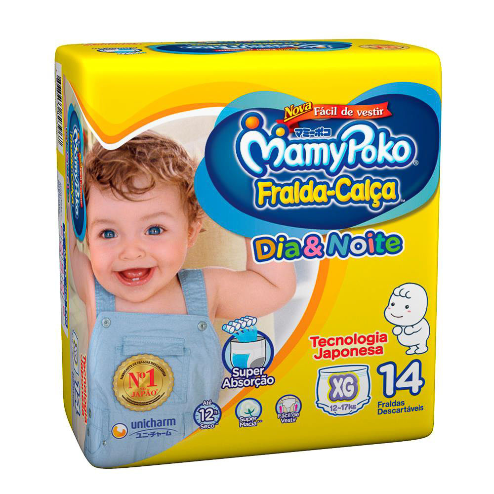 Pañal Mamypoko Día y noche talla XG, 14 unidades