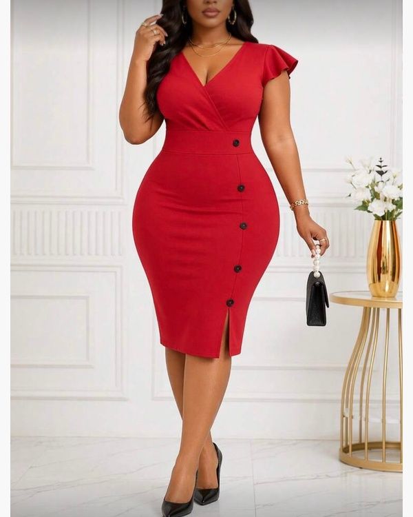 The Bold Crimson Wrap Midi