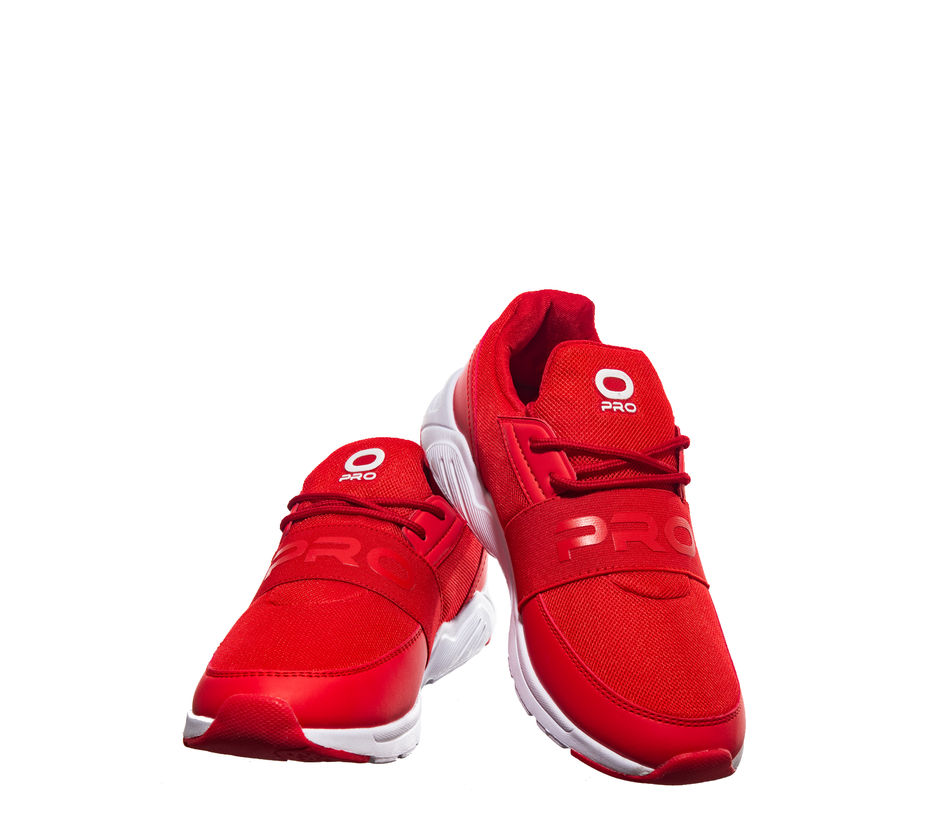 red casual sneakers