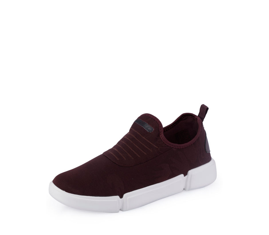 maroon slip on sneakers