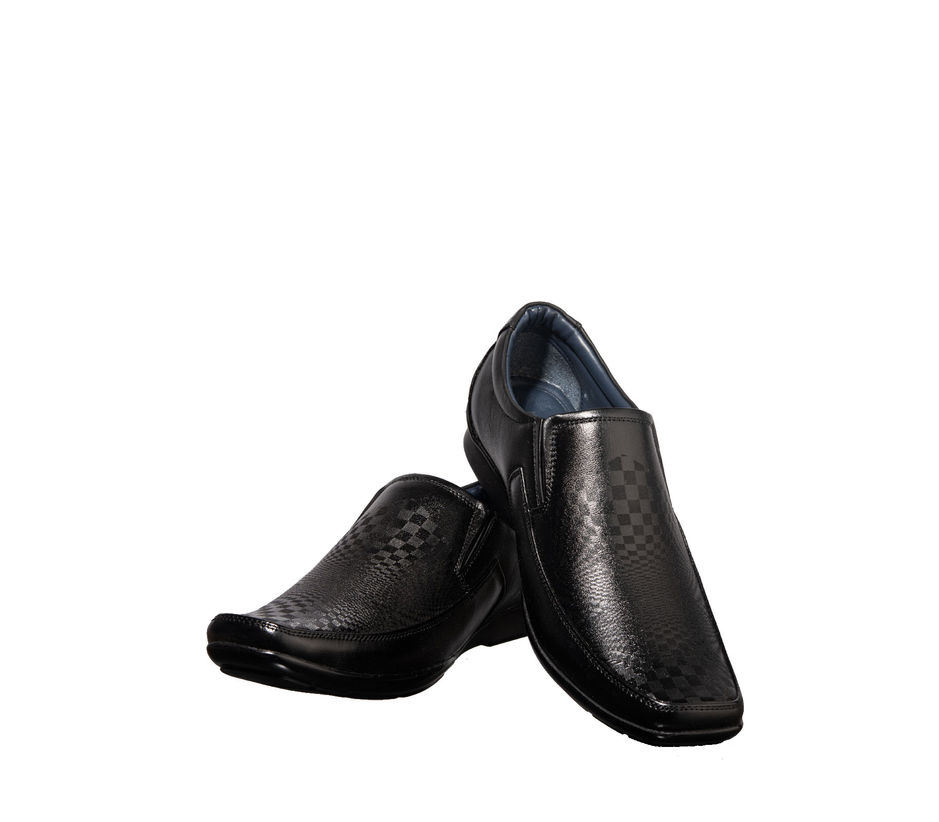 black formal slip on shoes