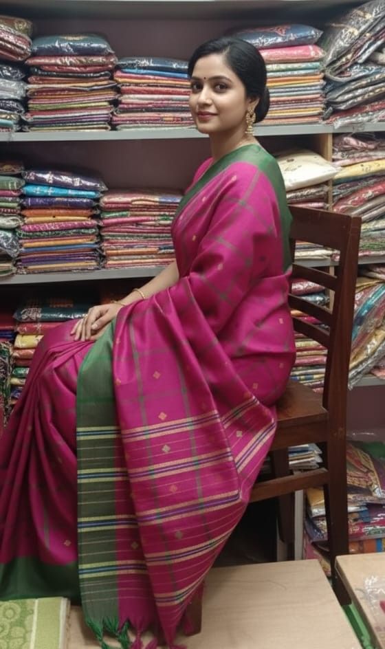 Deep Pink Saree