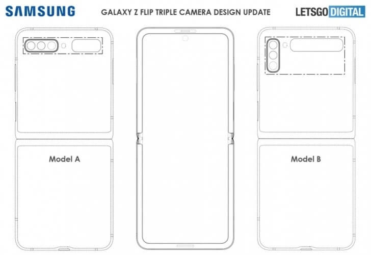 Galaxy Z Flip 2 ar putea veni cu trei camere pe spate 2 Galaxy Z Flip 2 brevet