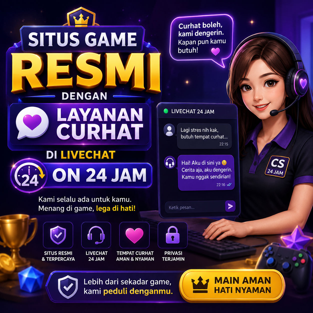 Mega77 $ Situs Game Resmi Serta Layanan Curhat di Livechat On 24 Jam