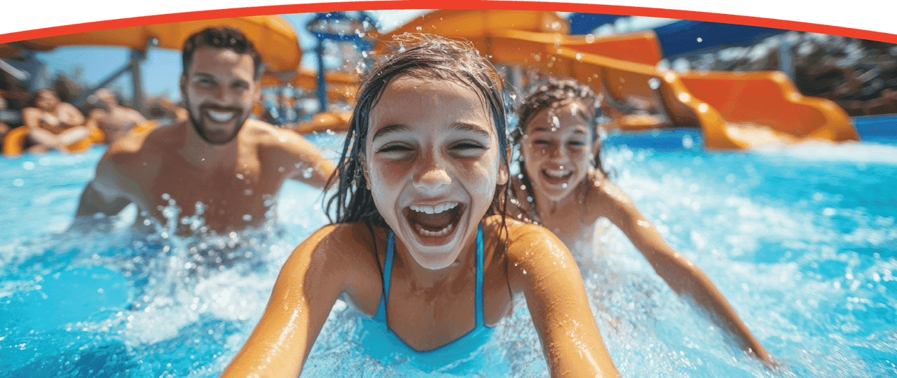 Kids enjoying a water park