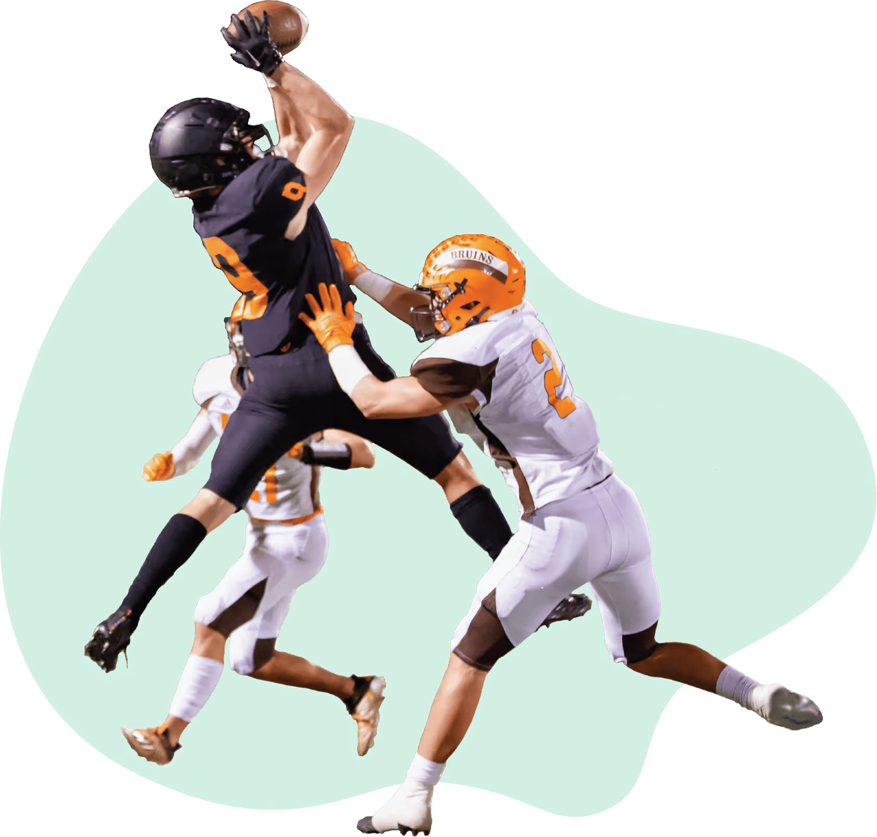 Football players competing during a game