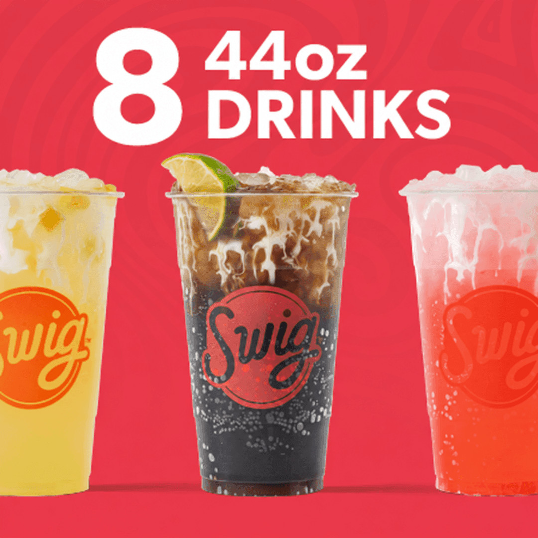 Eight 44 oz Swig sodas