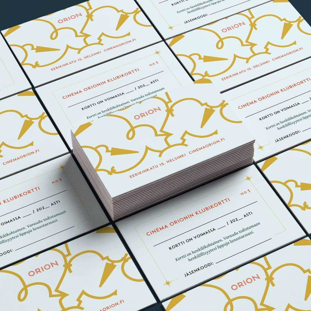 Cinema Orion club card, visual identity by Kilda Cinema Orion club card, visual identity by Kilda