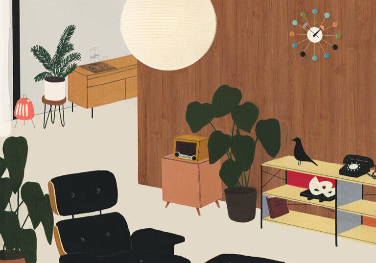 50-s_1000 Lianne Nixon ja midcentury modern sisustus kuvitus