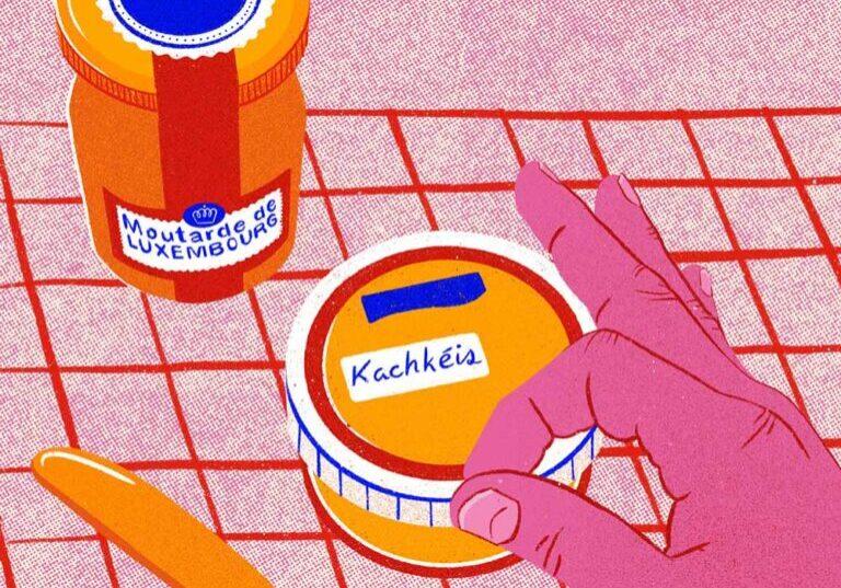 Luxemburgilaista sinappia ja Kachkéis-juustoa. Kuva: Jessica Frascht.
