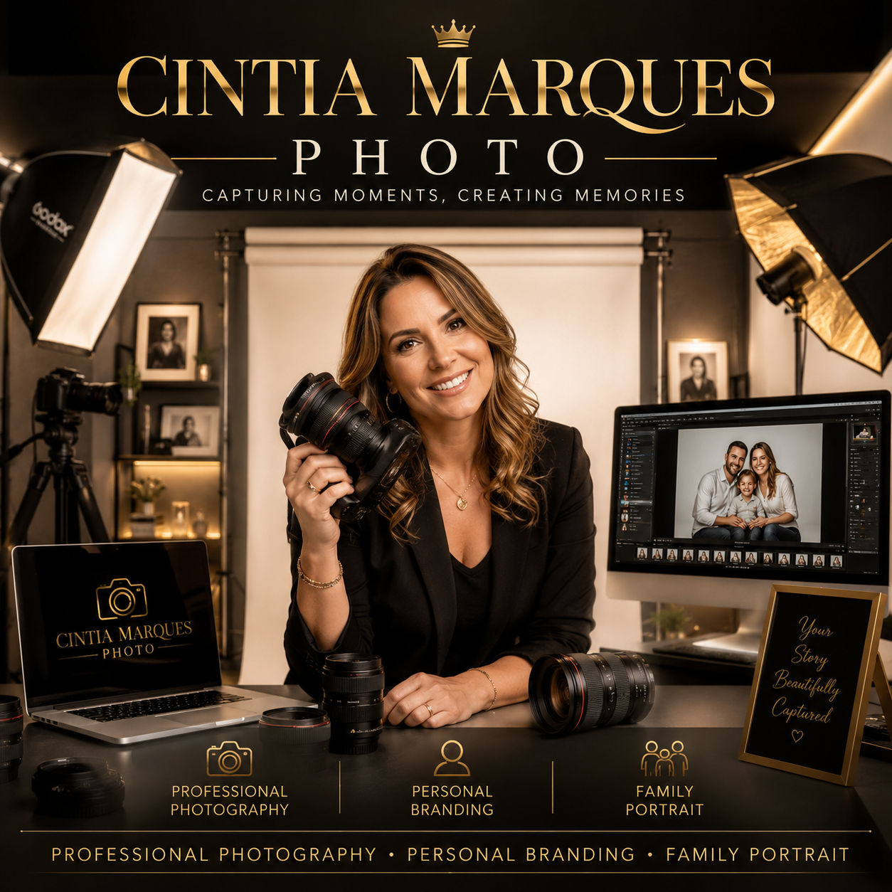 Thumbnail 1 of 3, Poster, Cintia Marques Photo – Jasa Fotografi Profesional, Branding Personal & Foto Keluarga Berkualitas designed and sold by TESTI138.