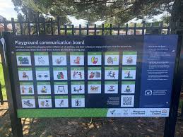 Photograph of a communication board at an Auckland park