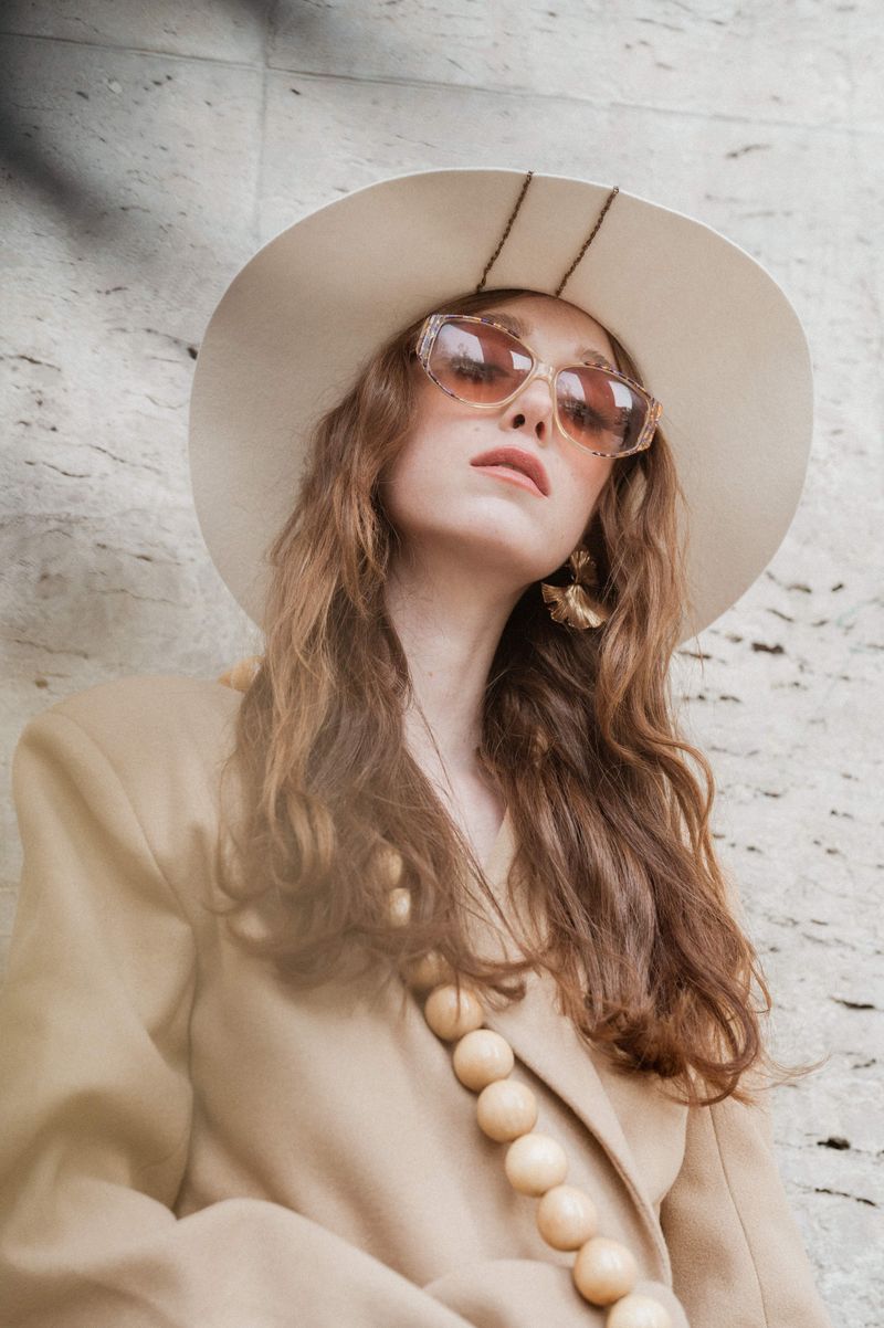 @gayanee_pierre Editorial - Cream Wide-Brimmed Hat
