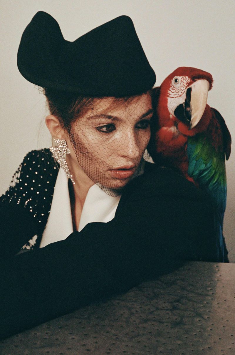 Marie Colomb Editorial - Sculptural Hat with Macaw