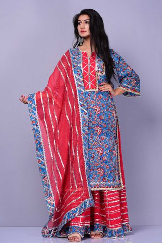 Blue Gul Bagh Suit Set