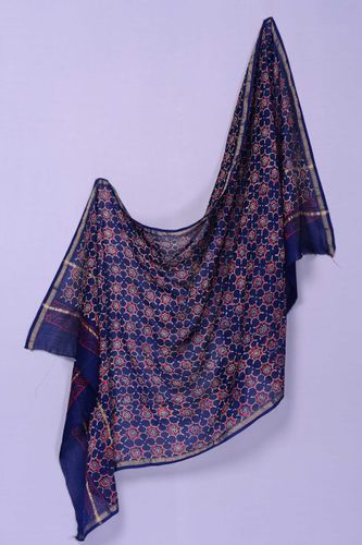 Navy Chanderi Silk Dupatta