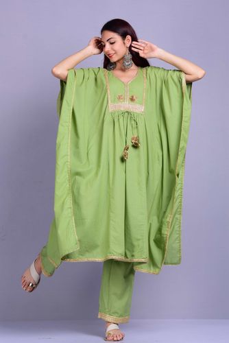 Pista Green Kaftan Set