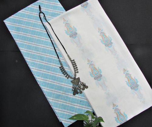 White and Turquoise Fabric Combo Set