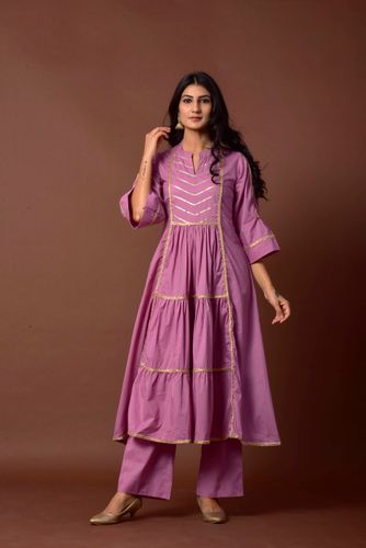 Lilac Cotton Suit Set