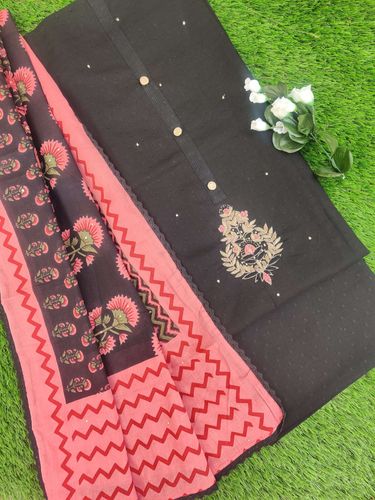 Black with Floral Dupatta Suit Set