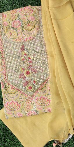 Pale Mustard Printed Suit Set