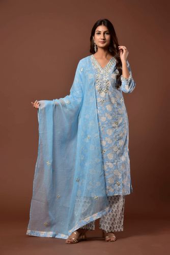 Ashmeet - Firozi Gota Suit Set