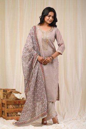 Champagne Gota Patti Suit Set