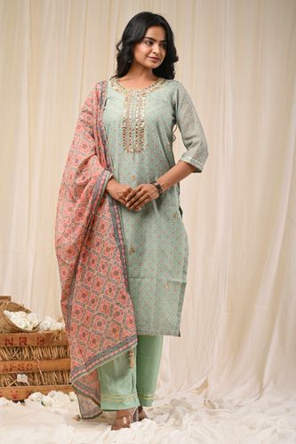 Dusty Green Gota Patti Suit Set