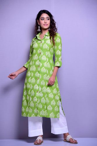 Green Princess Line Kurta