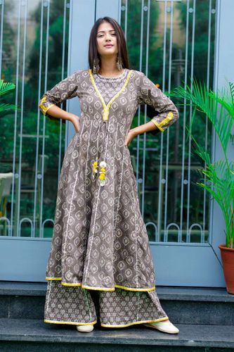 Kashish Anarkali With Yellow Highlighting