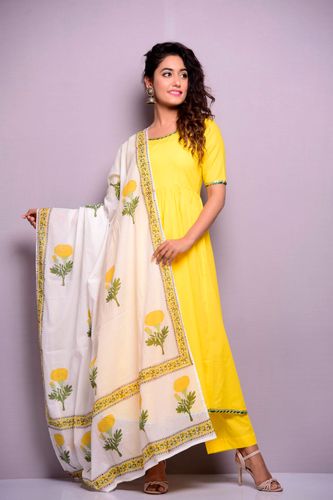 Lemon Yellow Anarkali