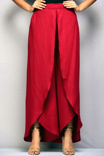 Maroon  Double Layer Pants