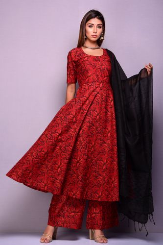 Red and Black Anarkali