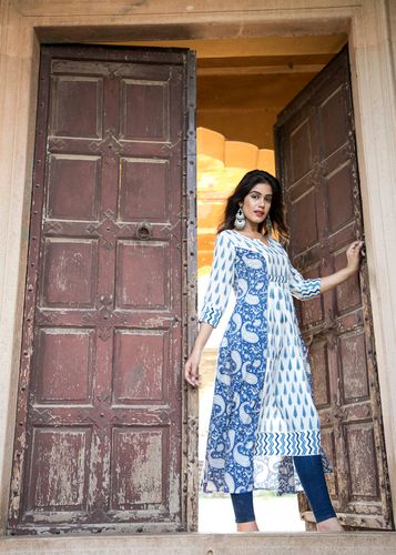 White High Low Kurta