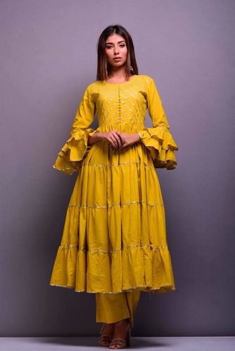 Zubaida Mustard Gota Suit Set