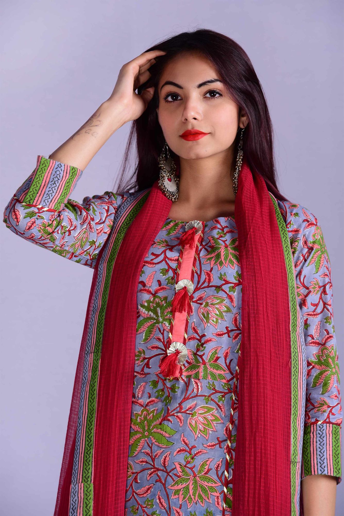 Red Mahira Suit Set