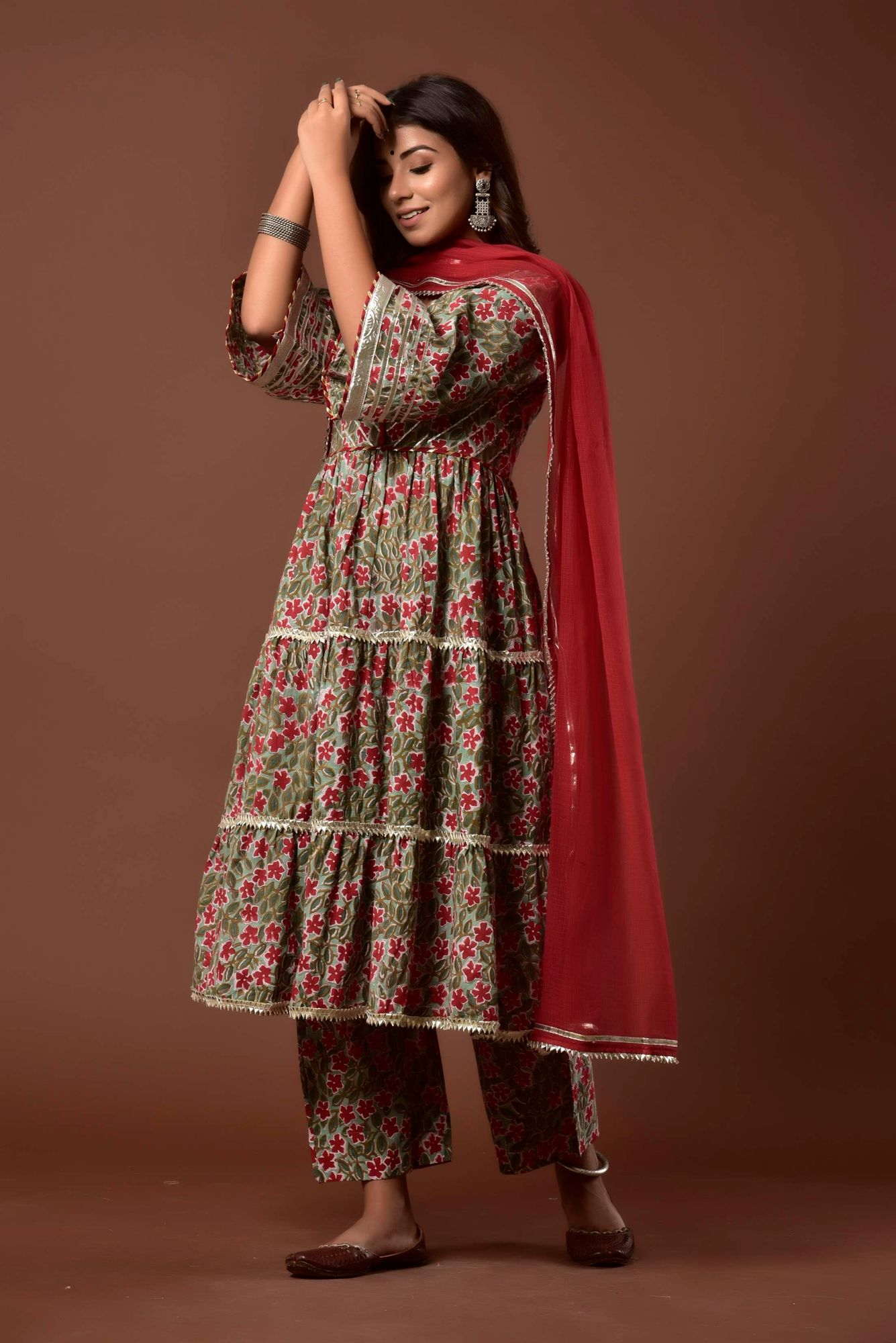 Red Aafreen Suit Set