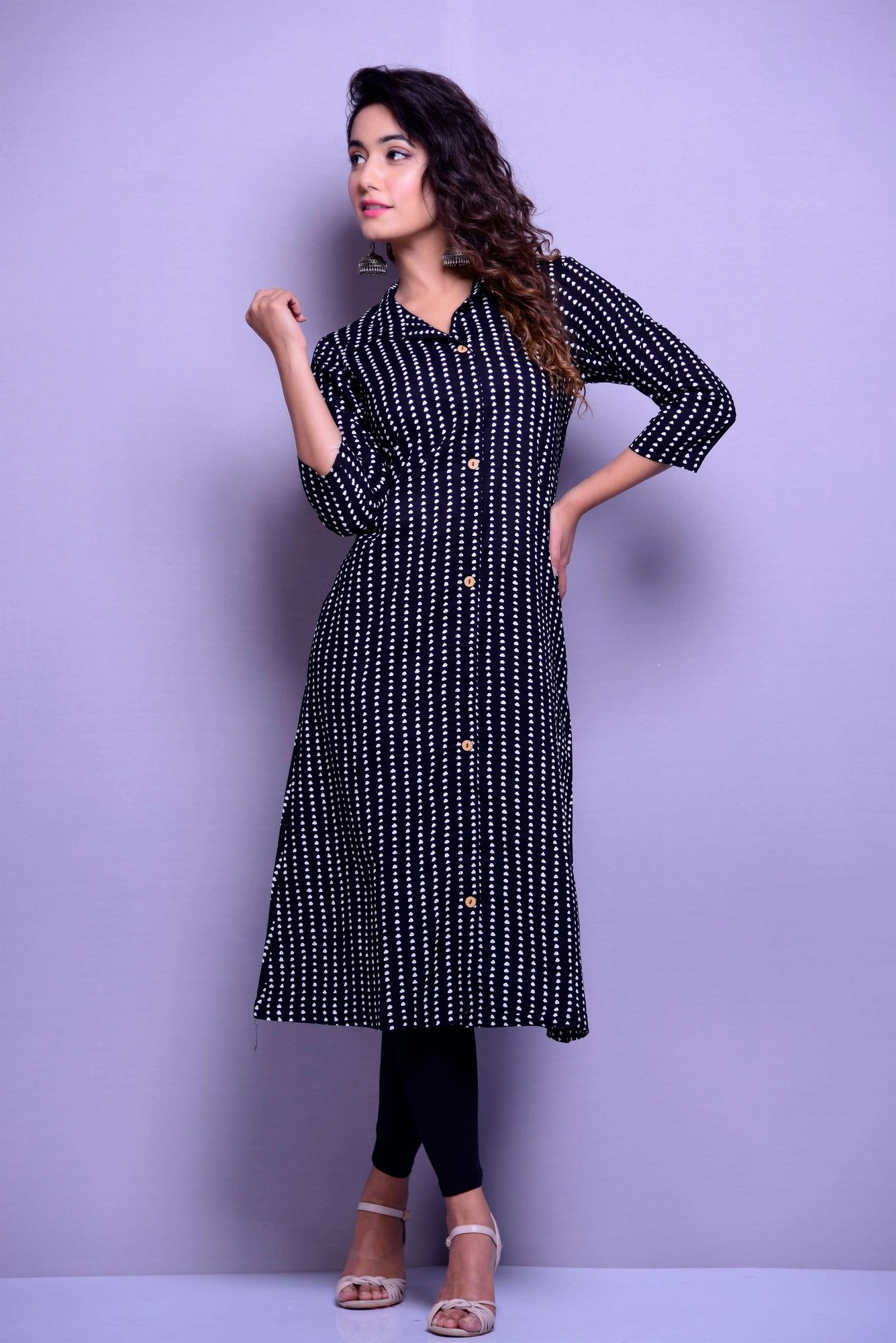 Black and White A Line Kurta