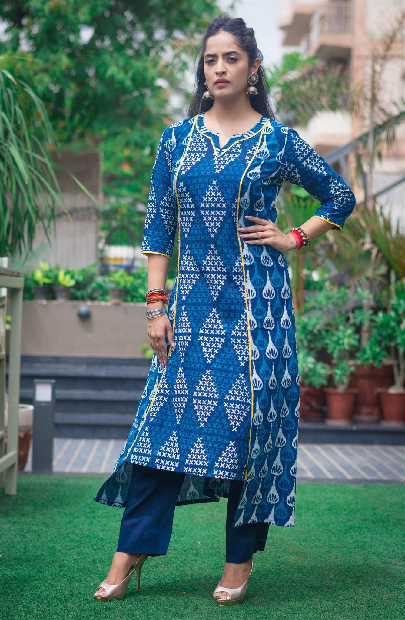 indigo suit set