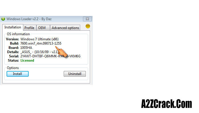 windows loader v2.2 by daz.exe