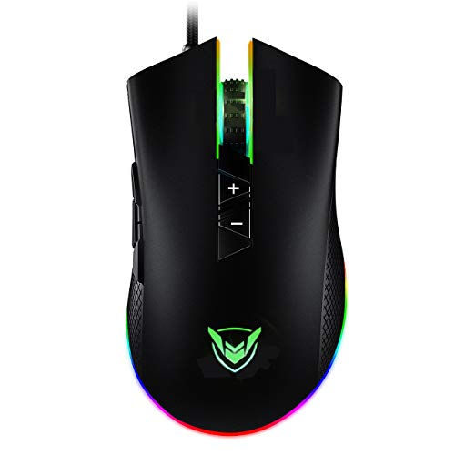 pictek gaming mouse wired 8 programmable buttons chroma rgb backlit 7200 dpi