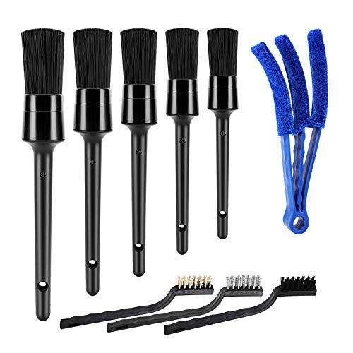 Emblems Air Vents SJPLZQC 18 Pcs Car Cleaning Tools Kit with Car Detailing Brush Set,Auto Detailing Drill Brush Set,Car Cleaning Kit for Cleaning Wheels,Dashboard,Interior,Exterior,Leather 
