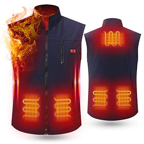 Vinmori Electric vest Washable USB Powered Heated Winter heated vest warm winter vest with 3 Levels Adjustable Temperature. 