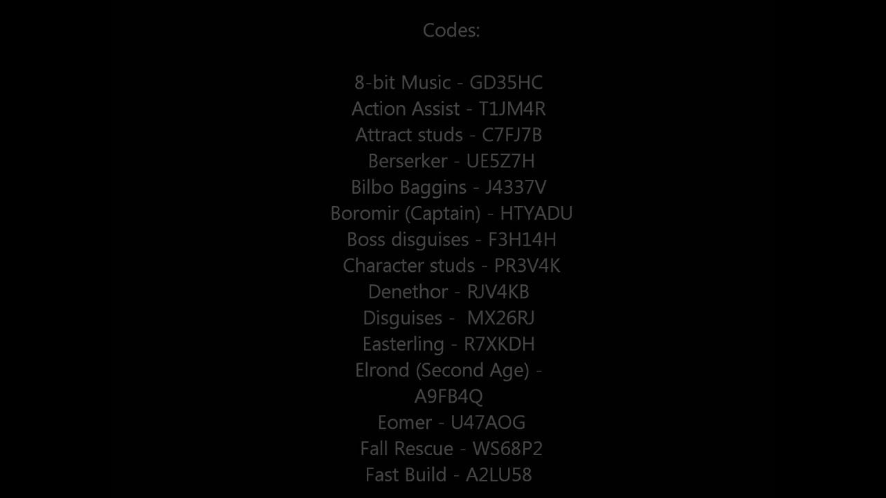 cheat codes for lego lord of the rings cheat codes for lego lord of the rings