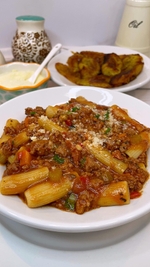 delicious pasta with bolognese sauce